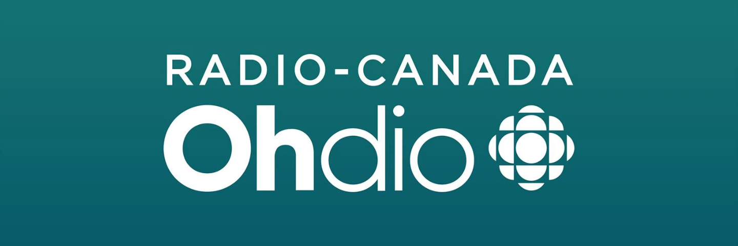 Logo de Radio-Canada Ohdio sur fond dégradé turquoise.